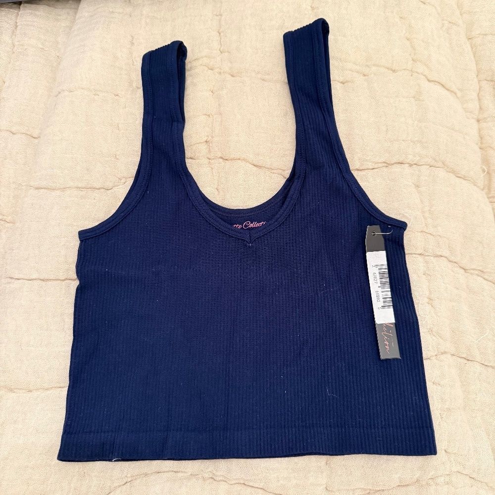 Suzette Collection Navy Blue Tank Top Crop